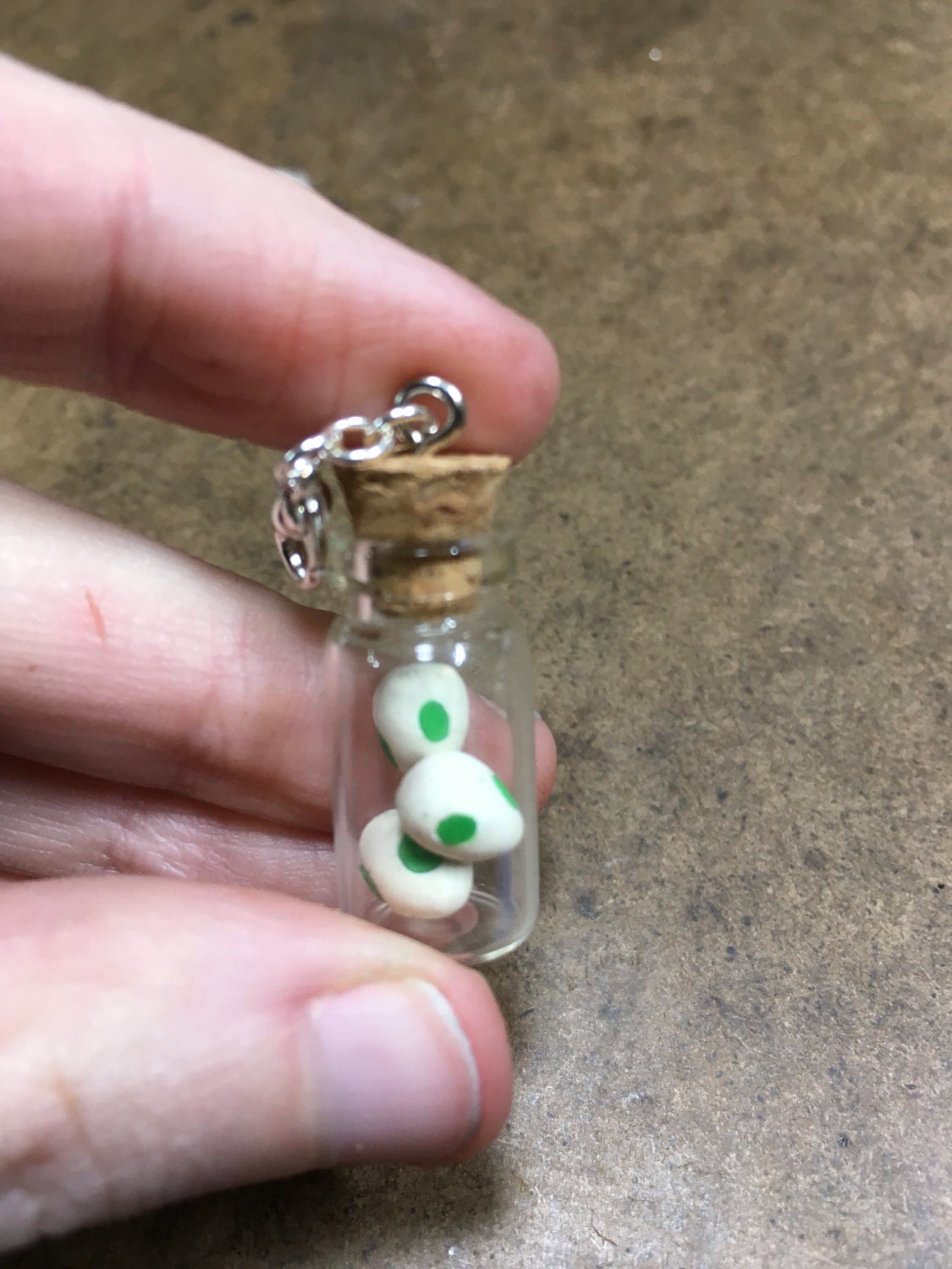 Green Spotted Egg Bottle Charm