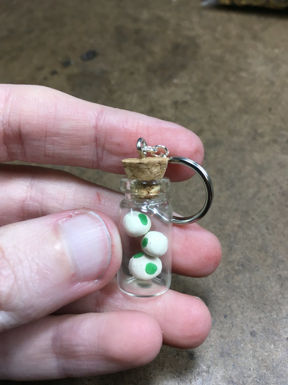 Green Spotted Egg Bottle Charm