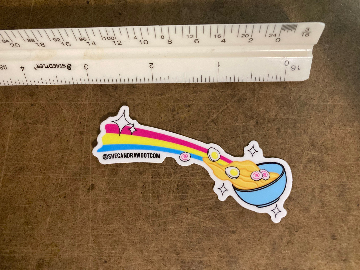 Shooting Star Rainbow Ramen Sticker