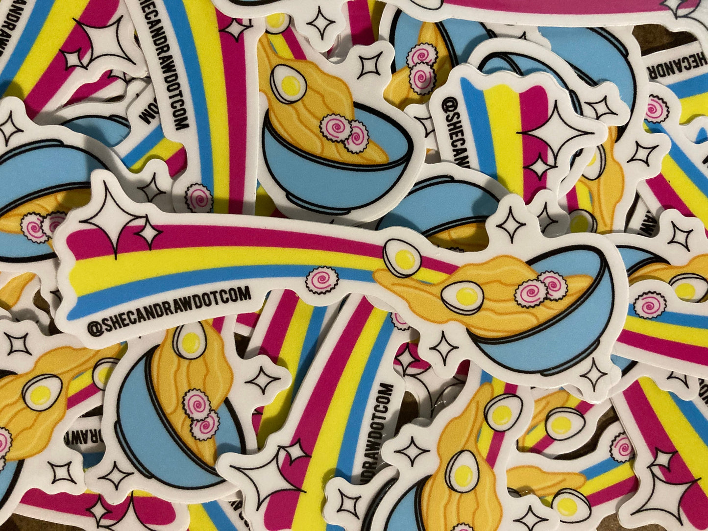 Shooting Star Rainbow Ramen Sticker