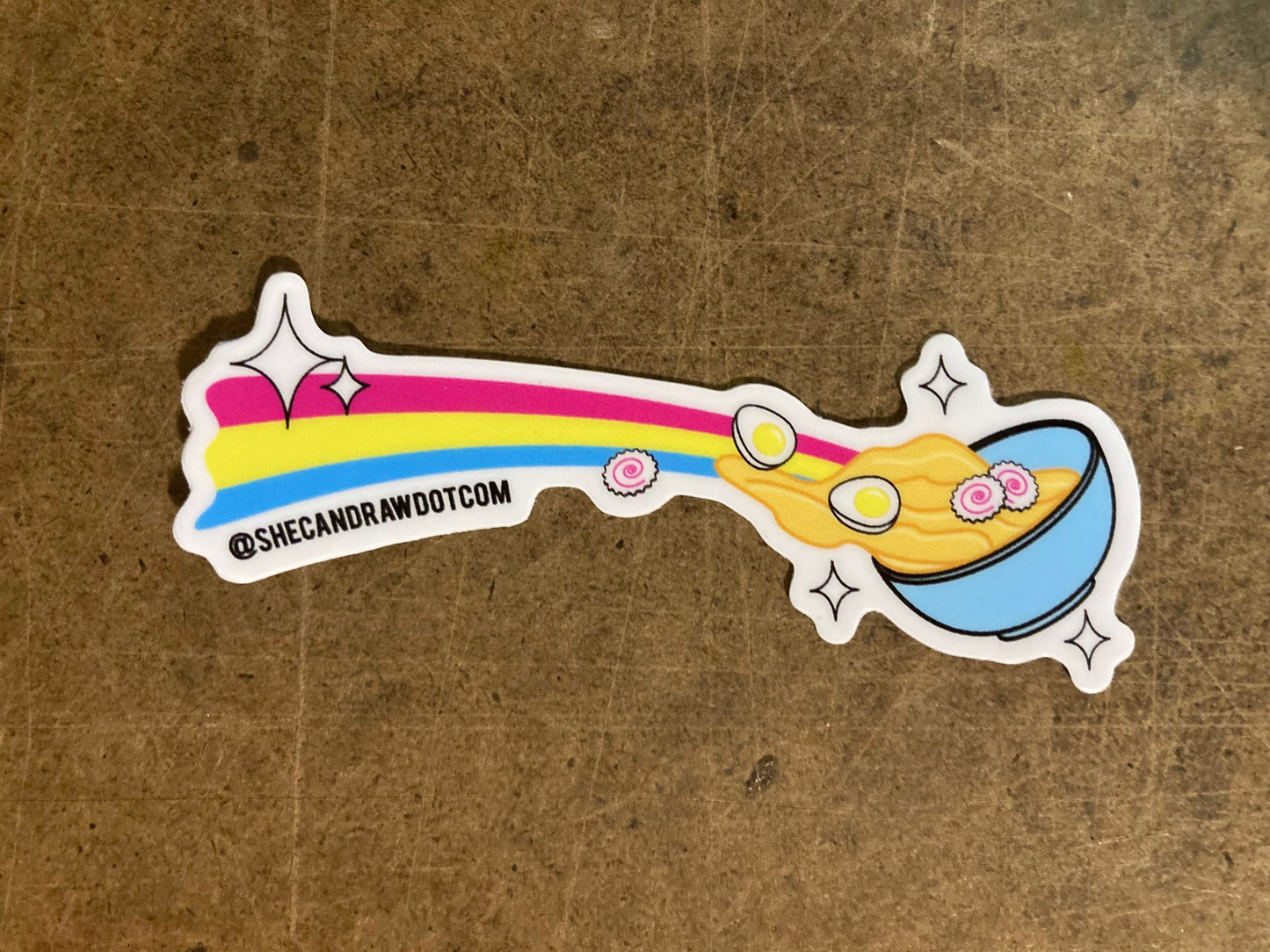 Shooting Star Rainbow Ramen Sticker