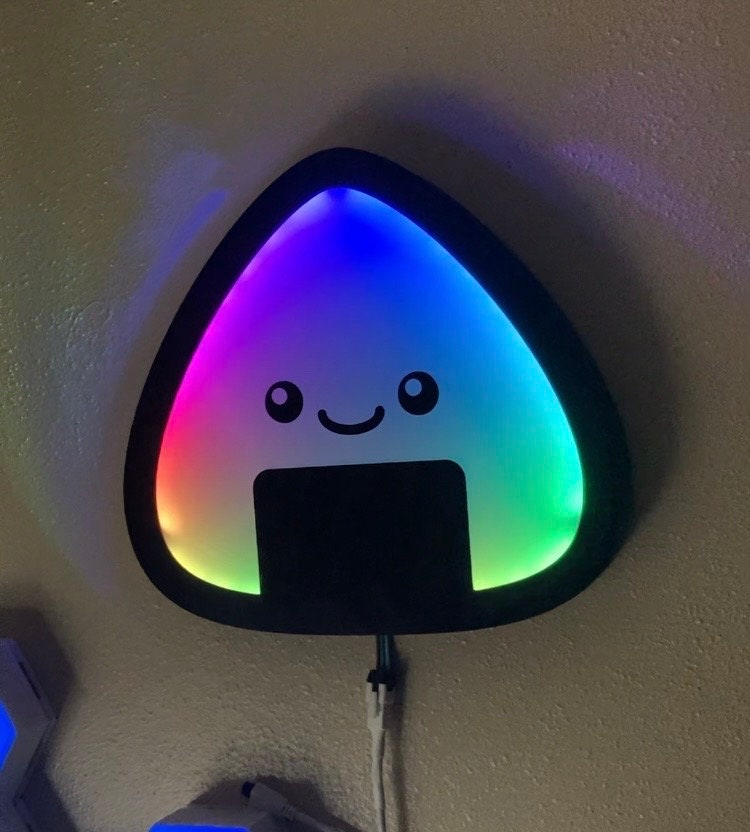 Kawaii Onigiri RGB Wall Light - Cute Riceball Home Decor Light - Smart Wall Light - Adorable Night Light - Kawaii Aesthetic - 3D Printed