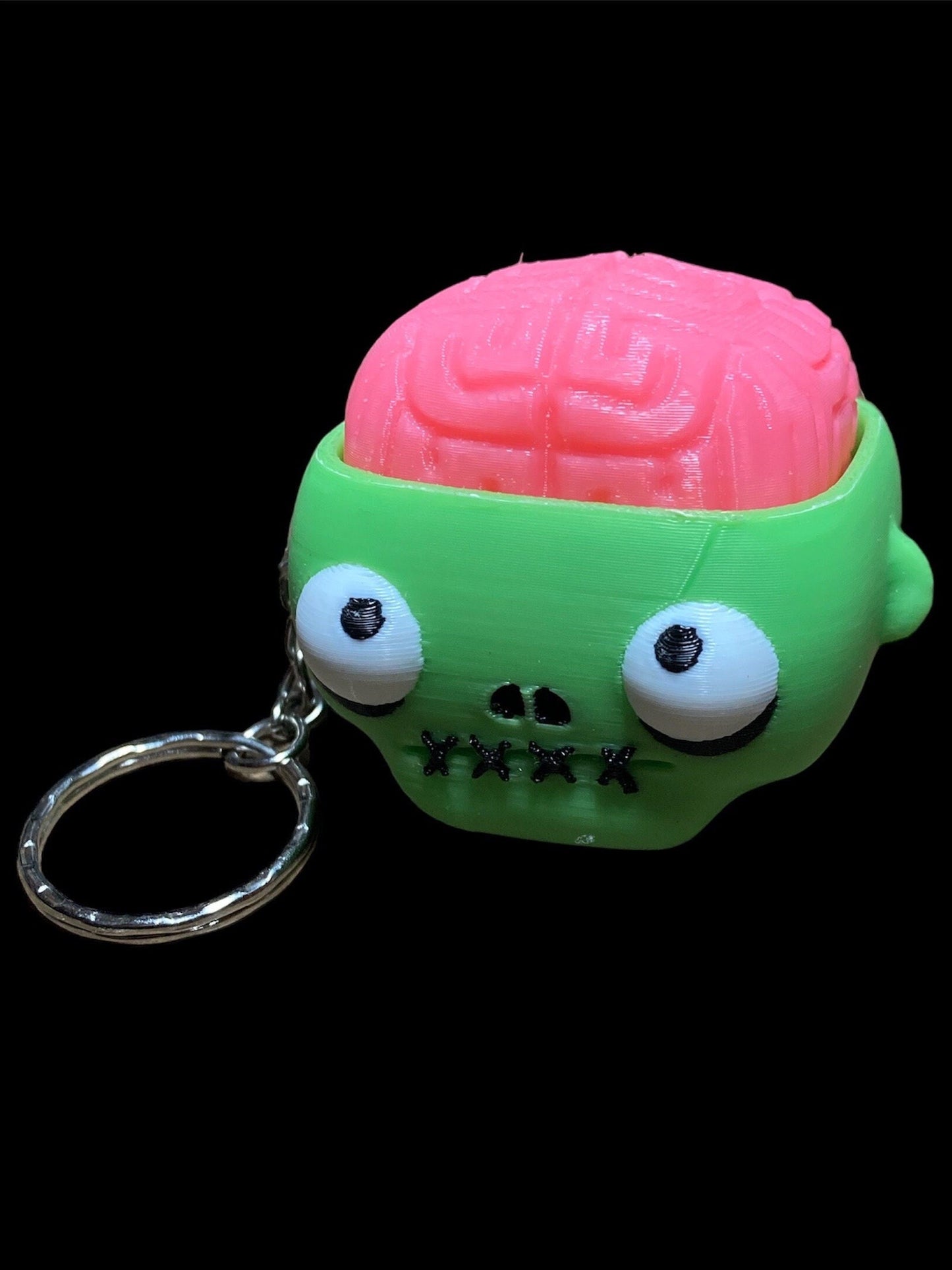 Cute Zombie Fidget Keychain - fidget accessory - adorable Halloween fidget keychain - zombie brains keychain for horror lovers that fidget