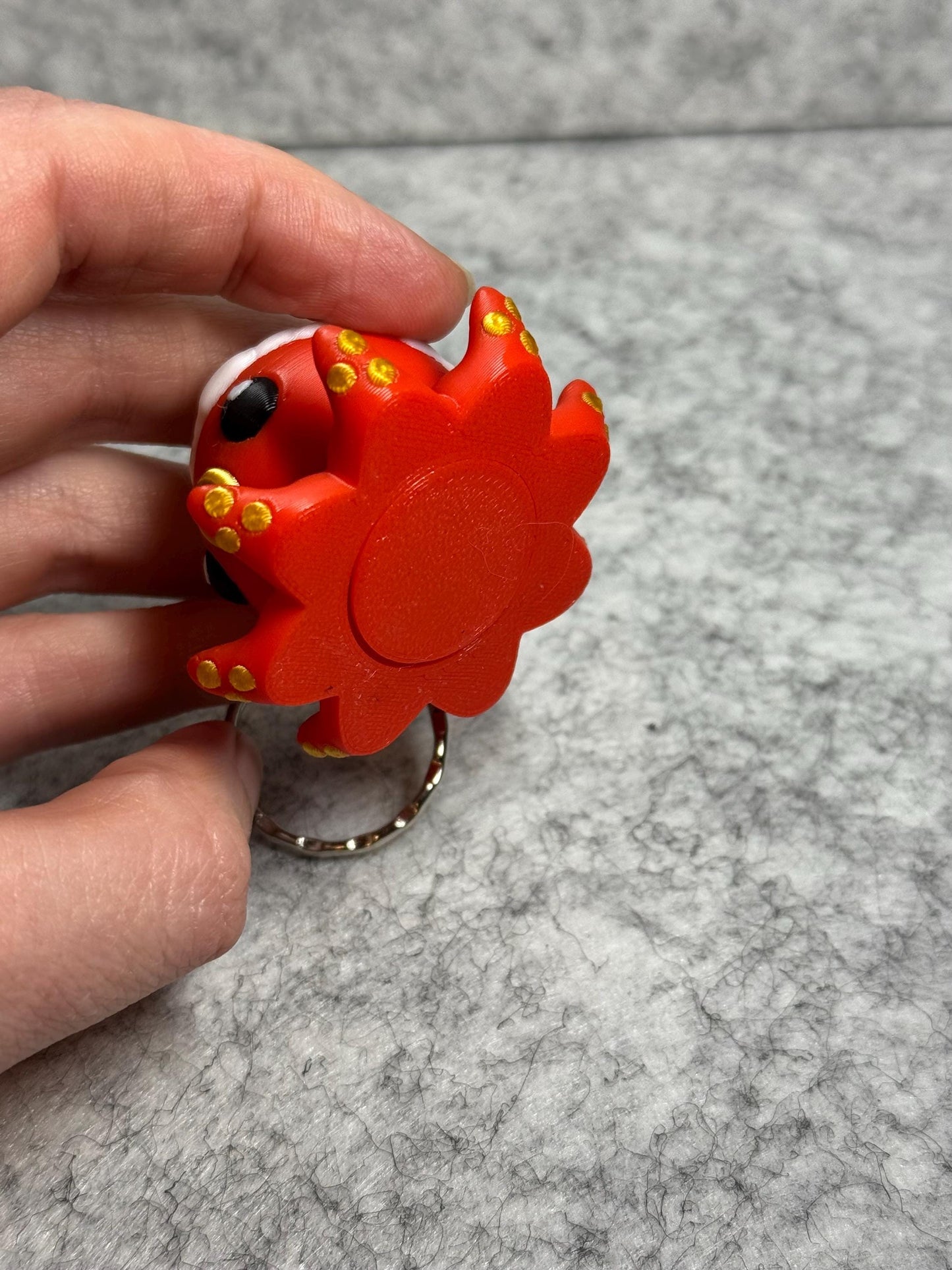 3D Printed Kawaii Takoyaki Octopus Fidget Spinner Keychain - Japanese Octopus Chef - Customizable Color