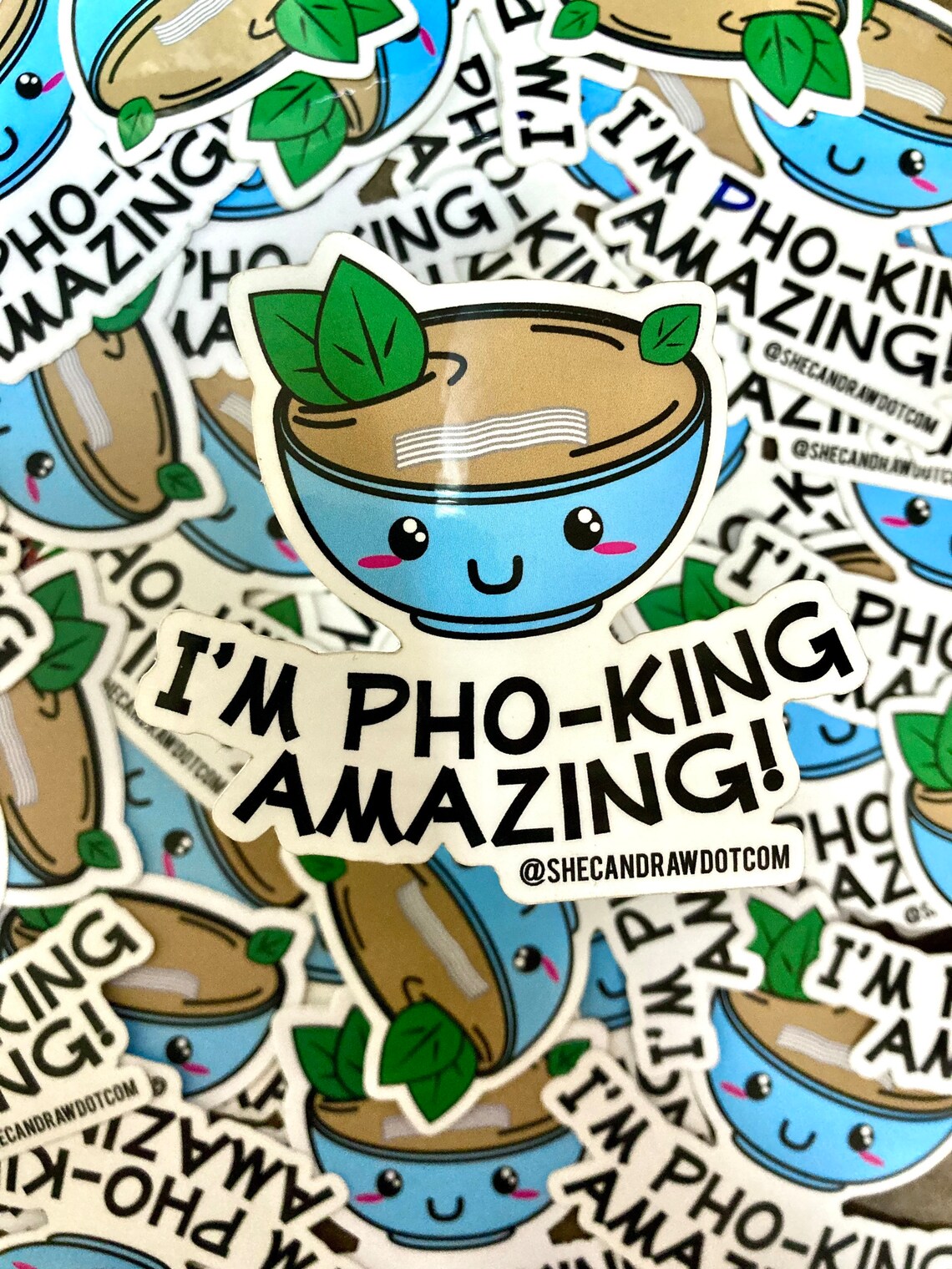 I’m Pho-King Amazing! Cartoon Kawaii Pho Bowl sticker