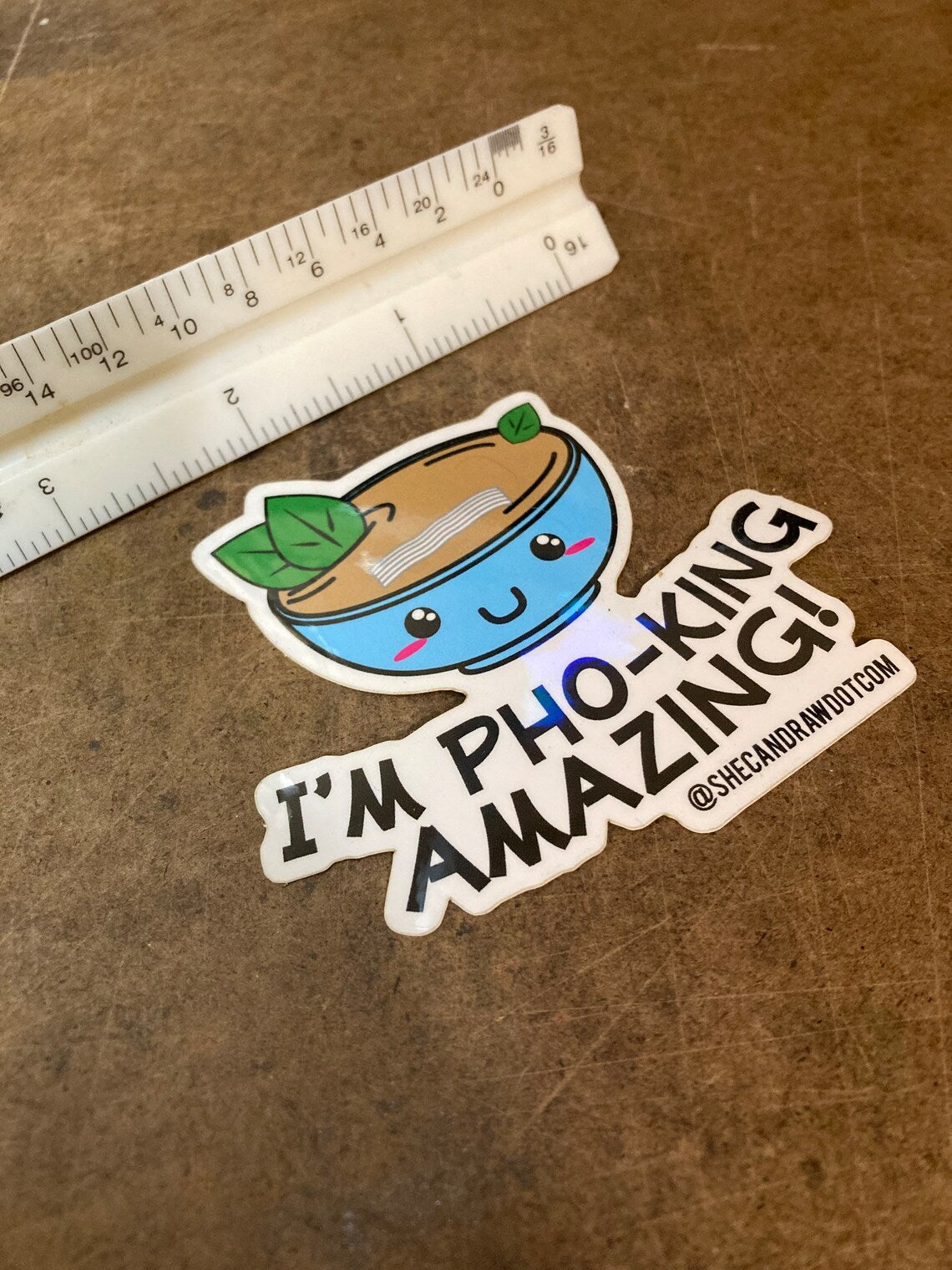 I’m Pho-King Amazing! Cartoon Kawaii Pho Bowl sticker