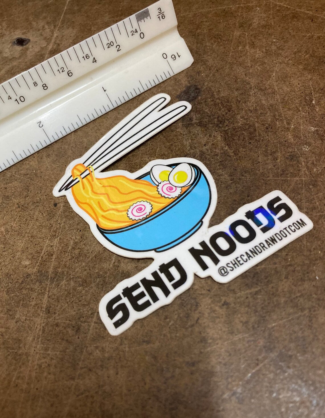 Send Noods! Cartoon Funny Ramen Bowl sticker