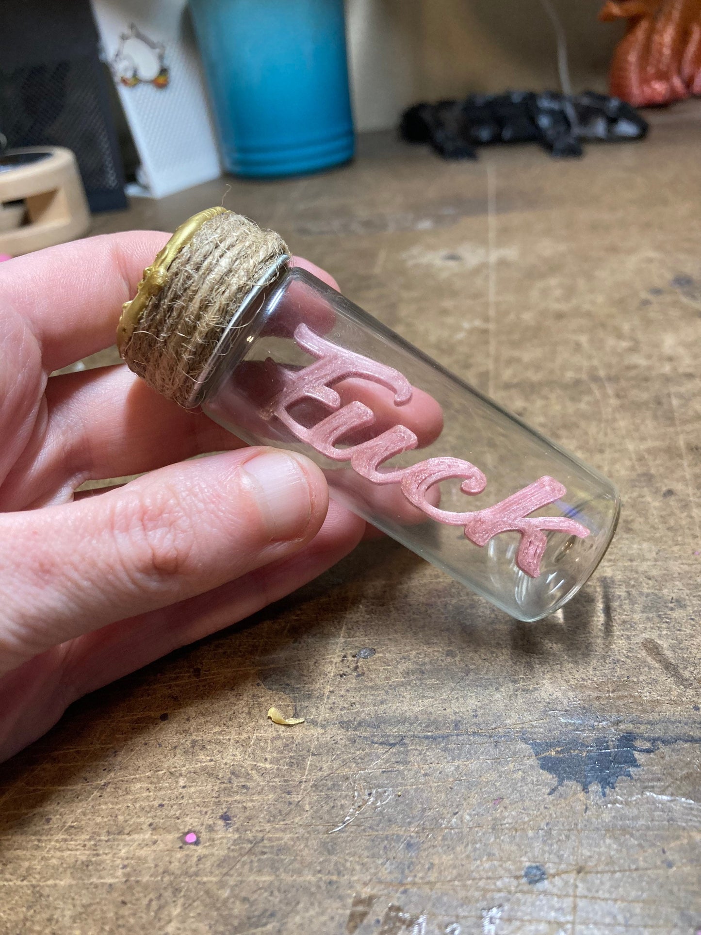 My Last Fuck in a Glass Bottle 3D Printed Message in a Bottle Wax Sealed