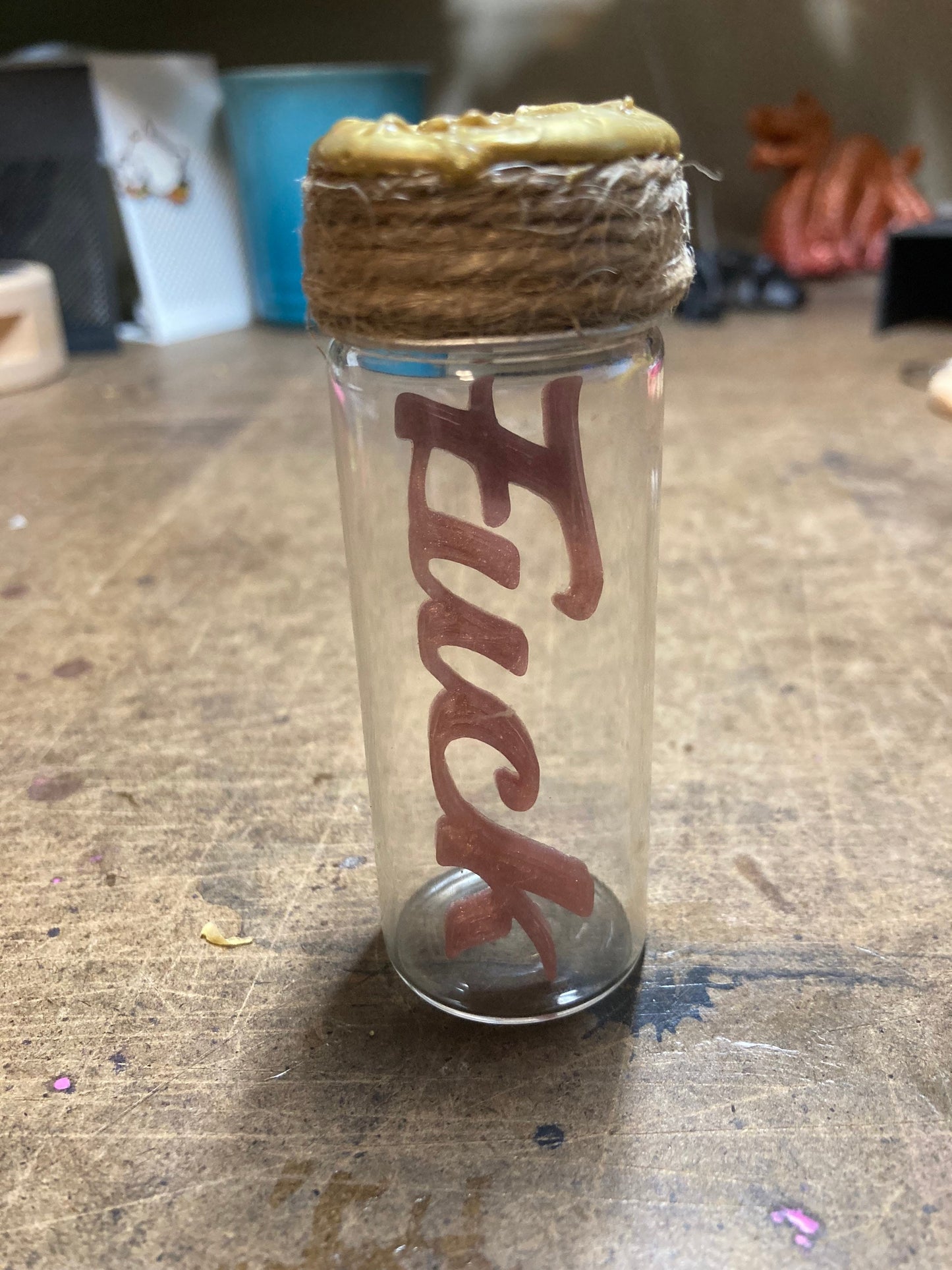 My Last Fuck in a Glass Bottle 3D Printed Message in a Bottle Wax Sealed