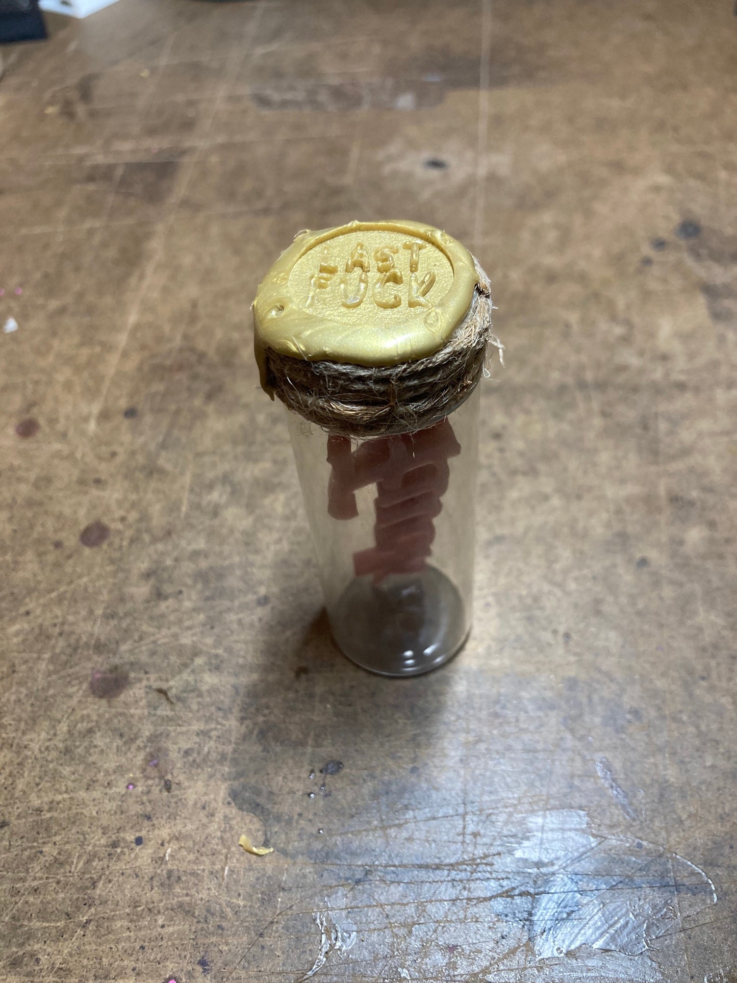 My Last Fuck in a Glass Bottle 3D Printed Message in a Bottle Wax Sealed