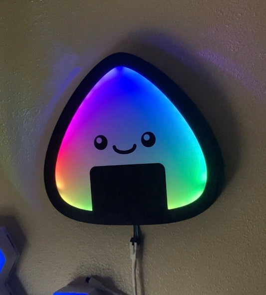 Kawaii Onigiri RGB Wall Light - Cute Riceball Home Decor Light - Smart Wall Light - Adorable Night Light - Kawaii Aesthetic - 3D Printed