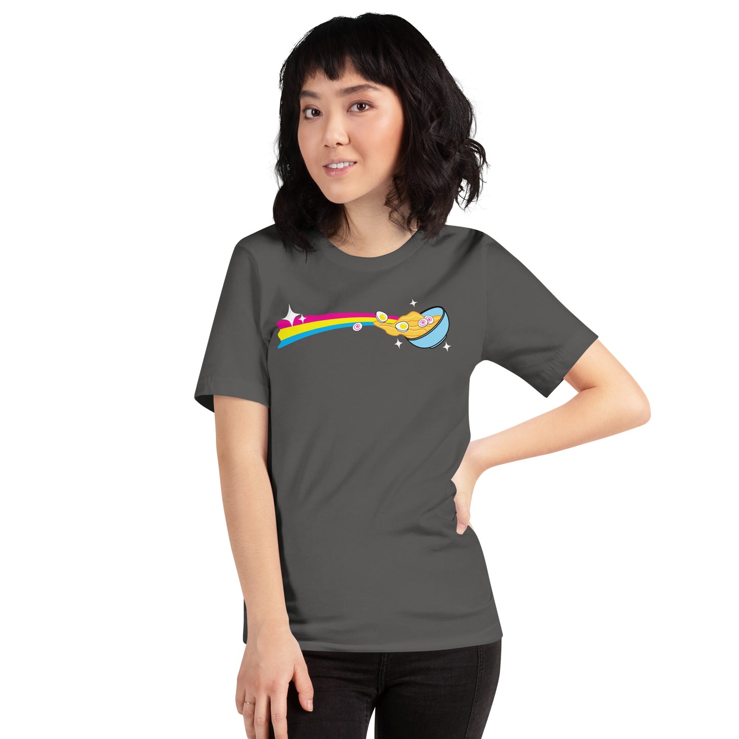 Womens Blasting Rainbow Trail of Ramen Trendy Design Unisex t-shirt