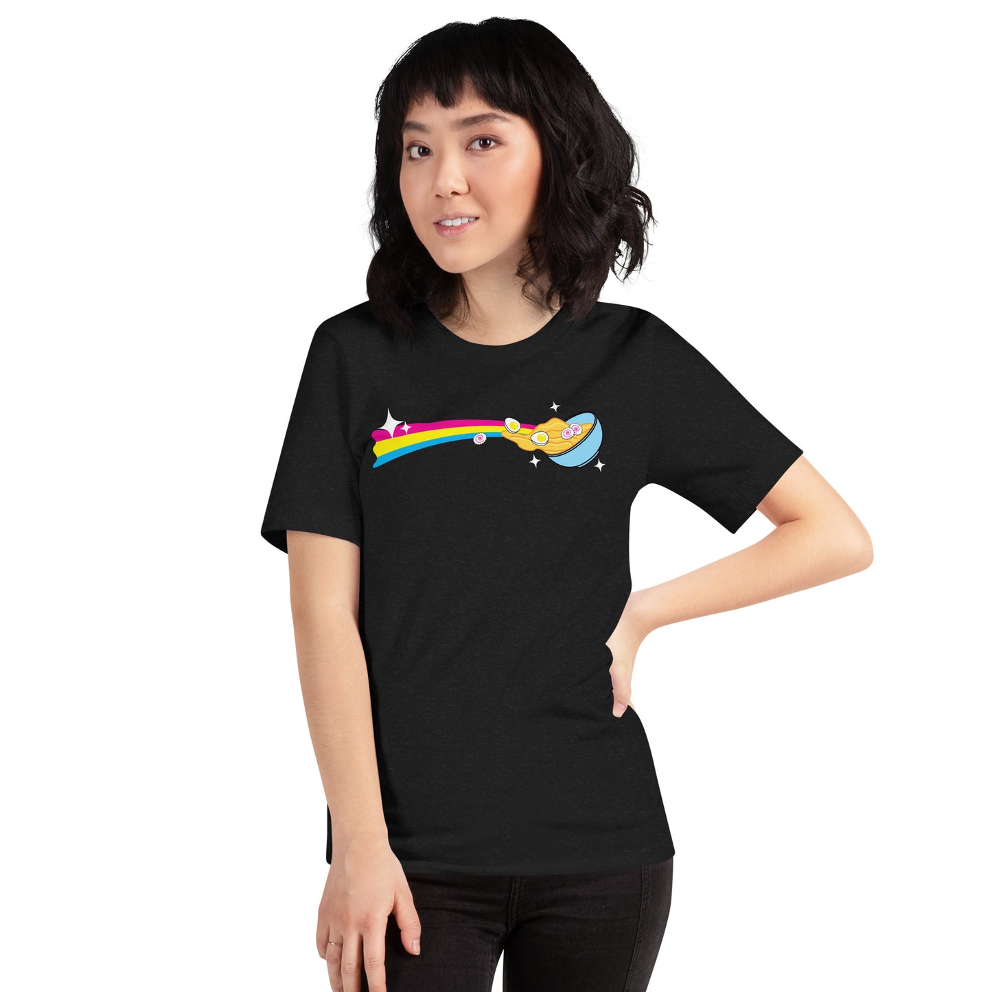 Womens Blasting Rainbow Trail of Ramen Trendy Design Unisex t-shirt